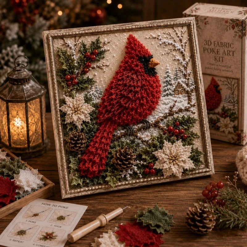 3D Christmas Fabric Poke Art Kit