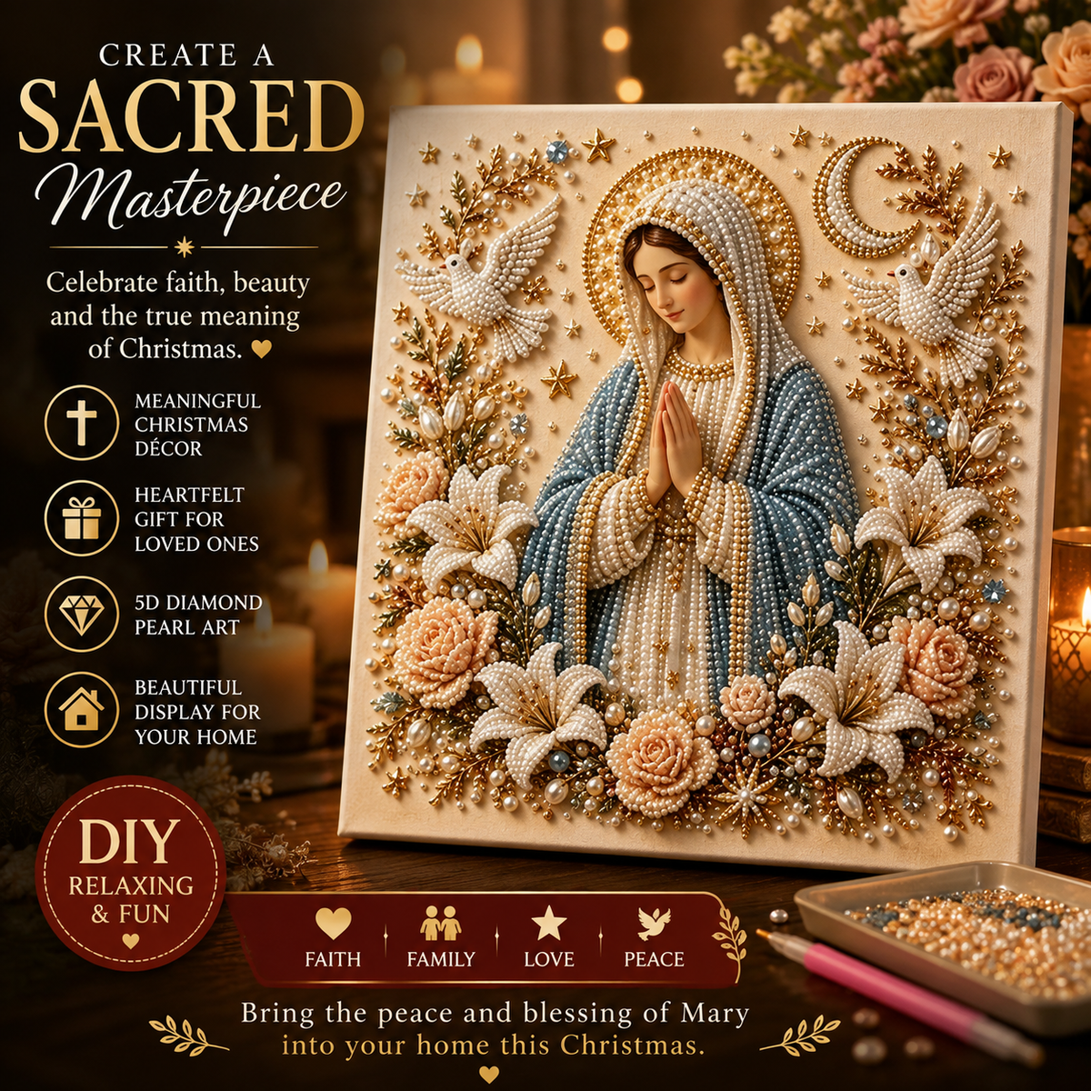 5D Nativity Diamond Painting Kit