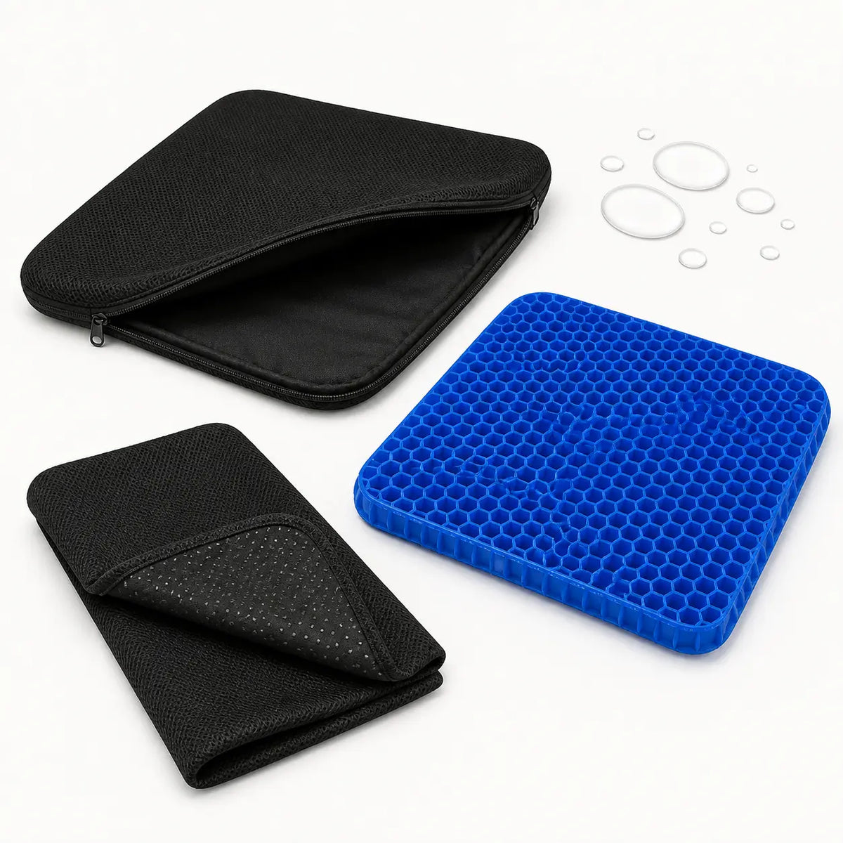 Removable washable cover with a non-slip underside for the GlowTales seat cushion.
