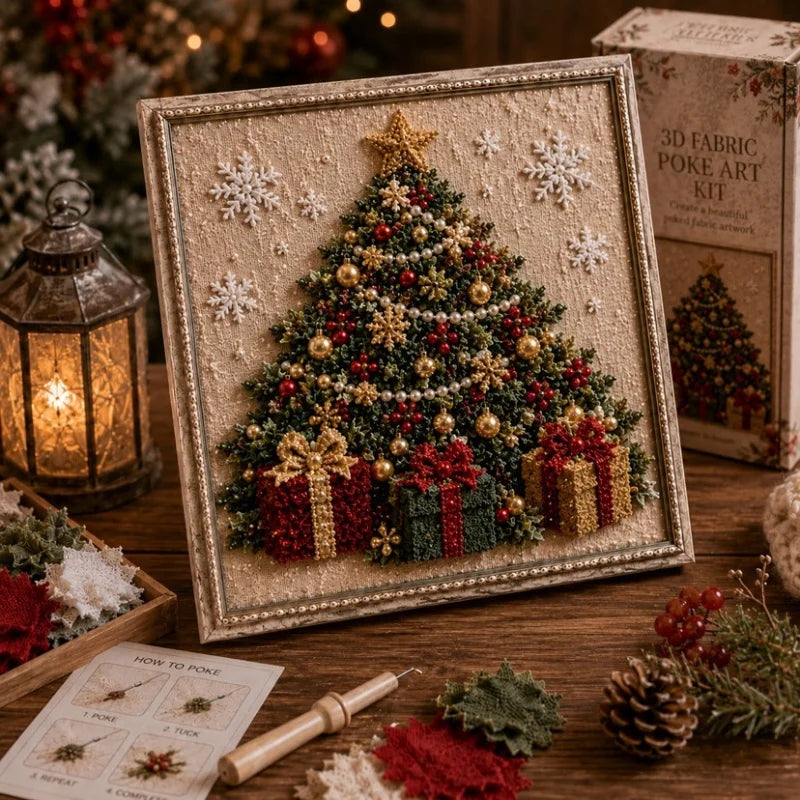 3D Christmas Fabric Poke Art Kit