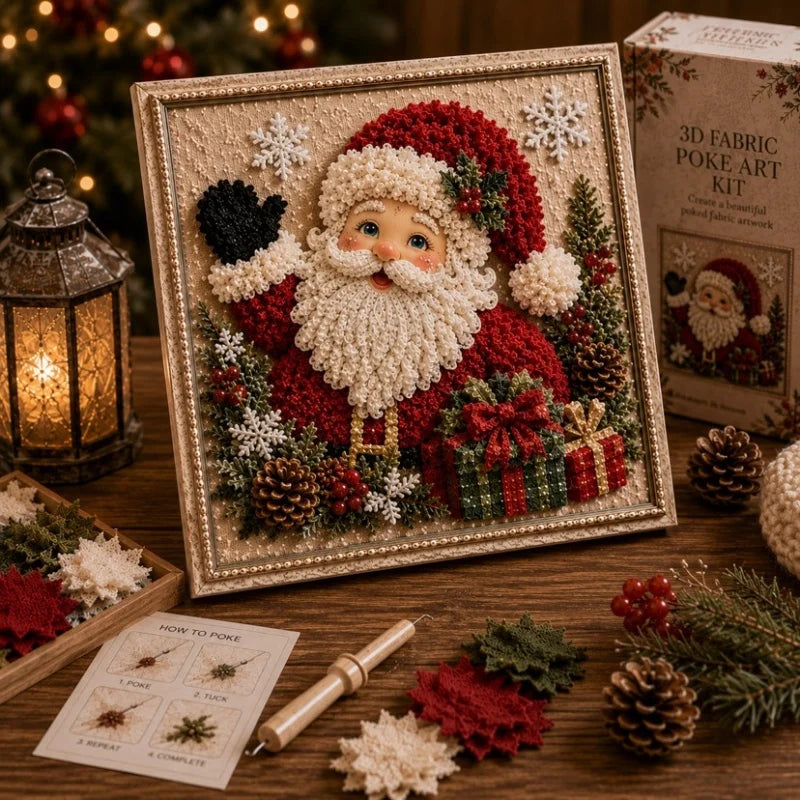 3D Christmas Fabric Poke Art Kit