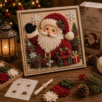 3D Christmas Fabric Poke Art Kit