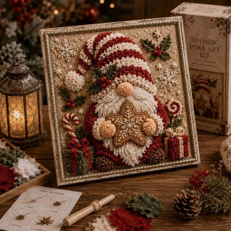 3D Christmas Fabric Poke Art Kit
