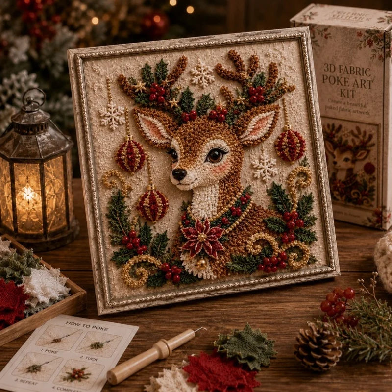 3D Christmas Fabric Poke Art Kit