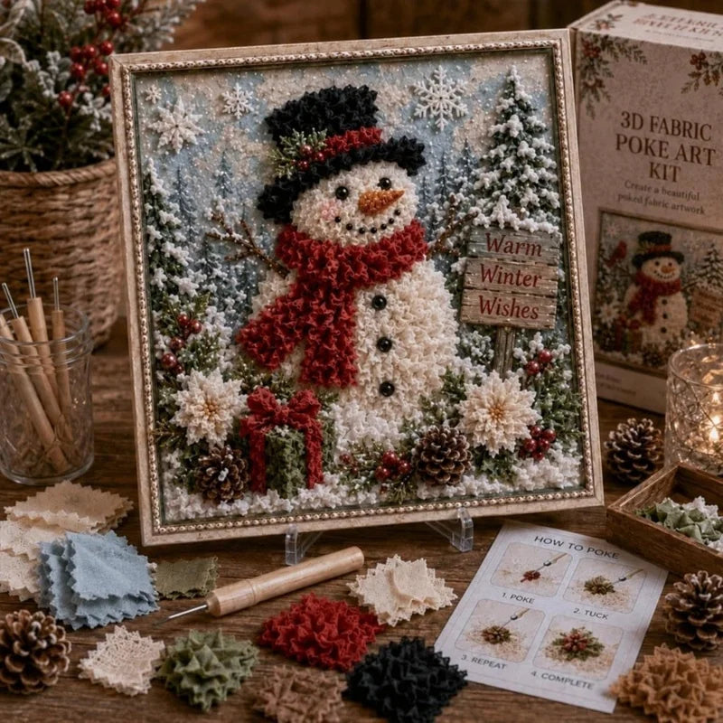 3D Christmas Fabric Poke Art Kit