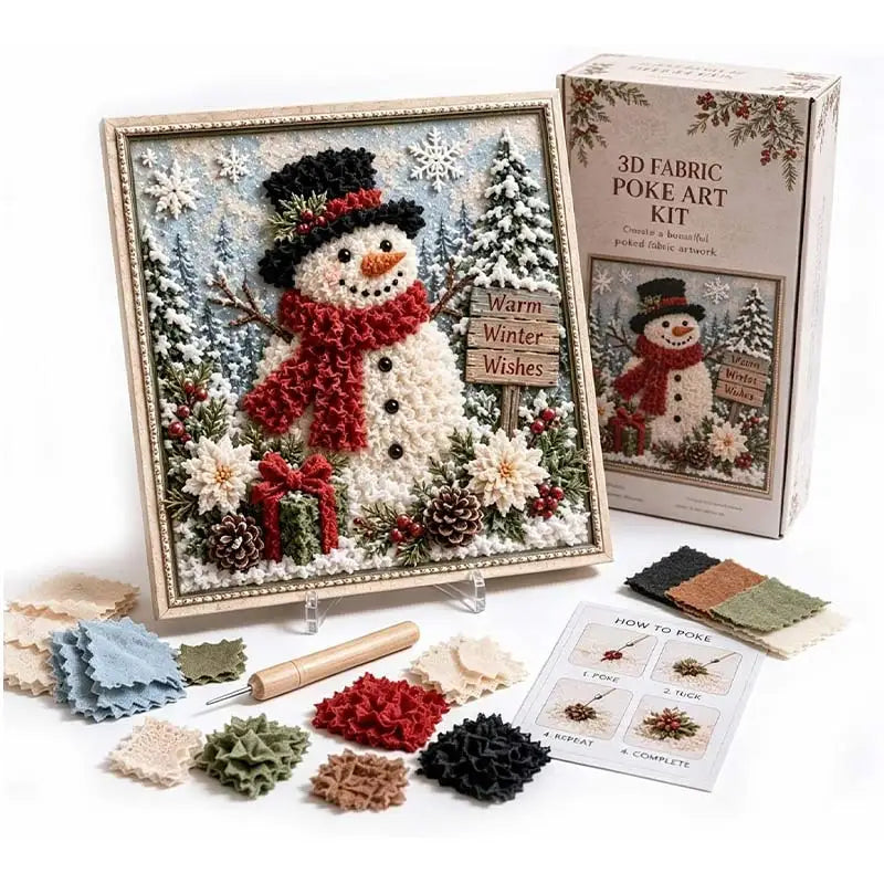 3D Christmas Fabric Poke Art Kit