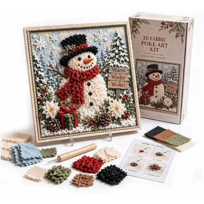 3D Christmas Fabric Poke Art Kit