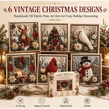 3D Christmas Fabric Poke Art Kit