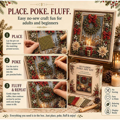 3D Christmas Fabric Poke Art Kit