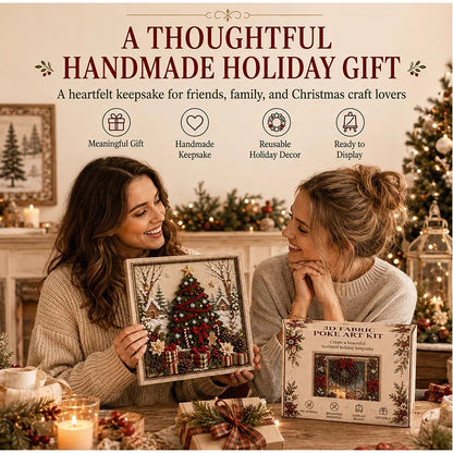 3D Christmas Fabric Poke Art Kit
