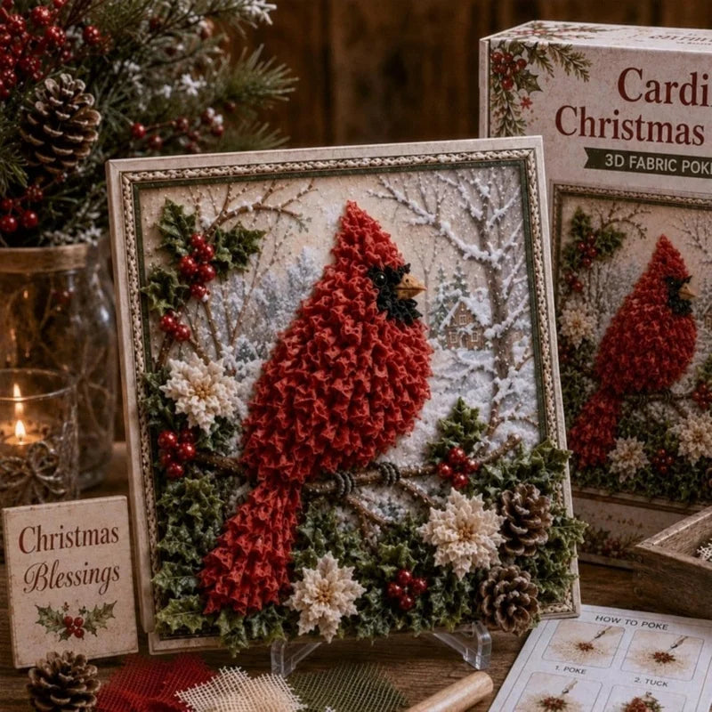3D Christmas Fabric Poke Art Kit
