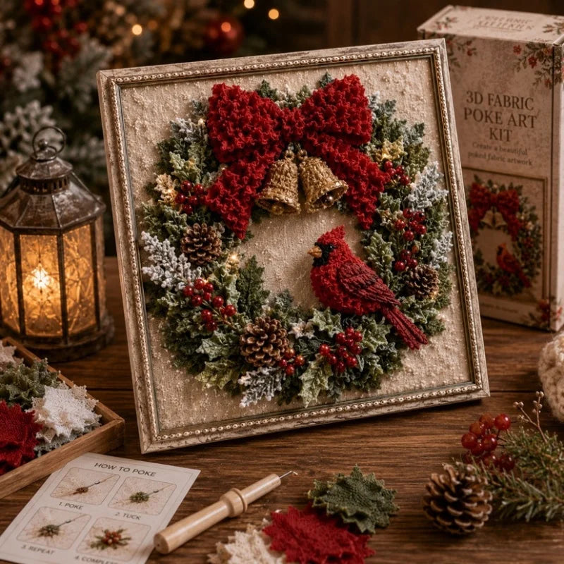 3D Christmas Fabric Poke Art Kit
