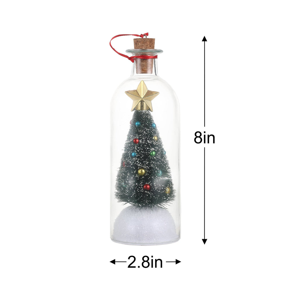 Recordable Christmas tree bottle size 8 inches tall by 2.8 inches wide