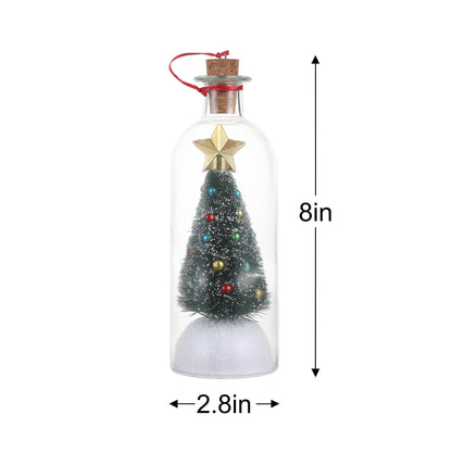 Recordable Christmas tree bottle size 8 inches tall by 2.8 inches wide