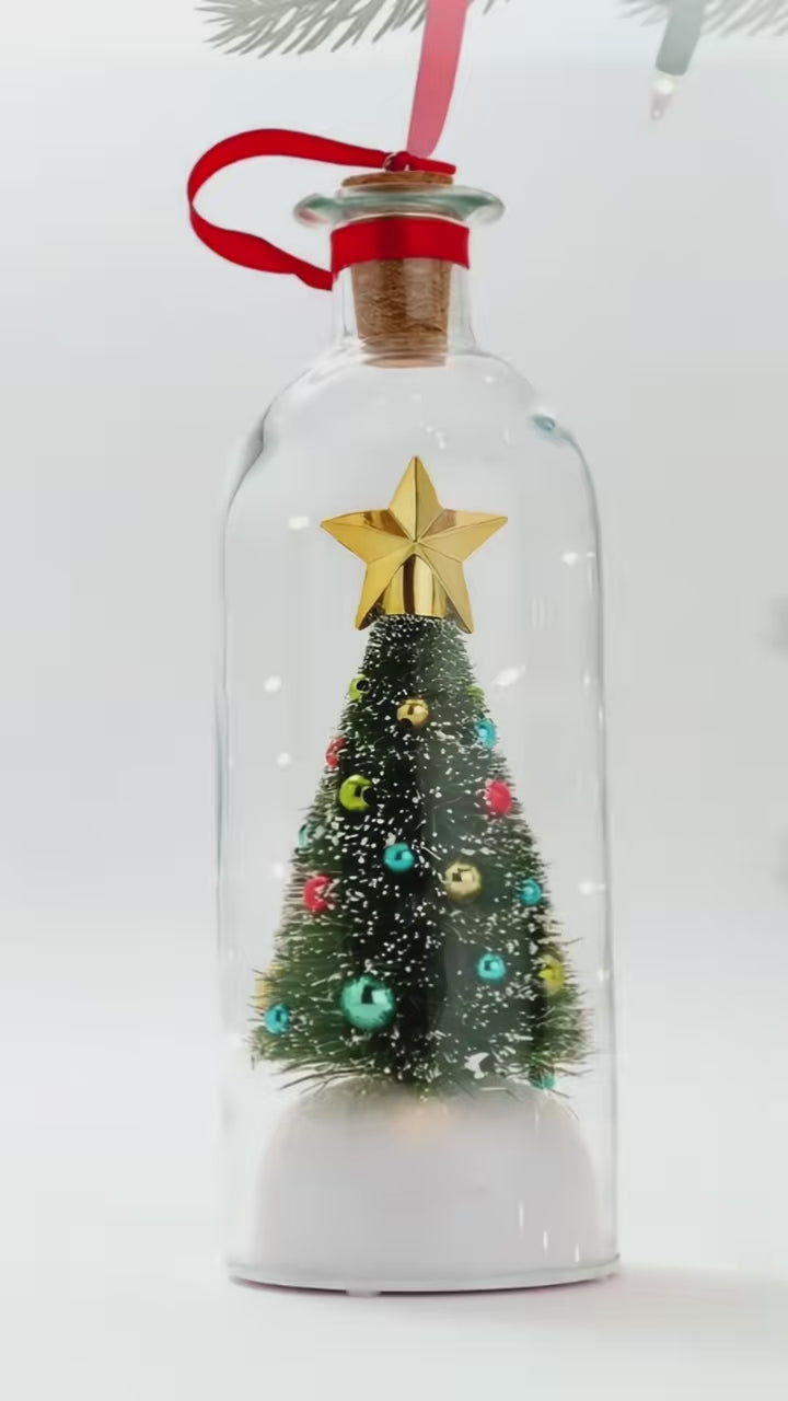 Record-a-Message Christmas Tree in a Bottle – Voice Keepsake Ornament