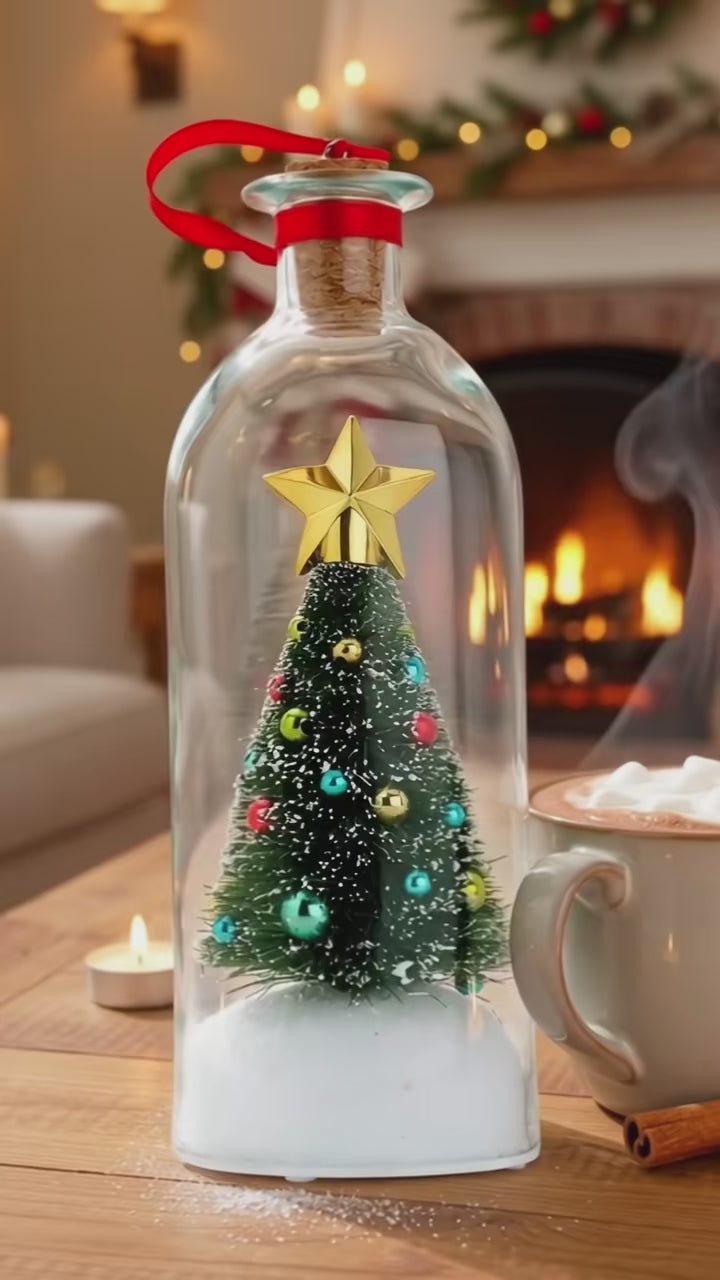 Record-a-Message Christmas Tree in a Bottle – Voice Keepsake Ornament