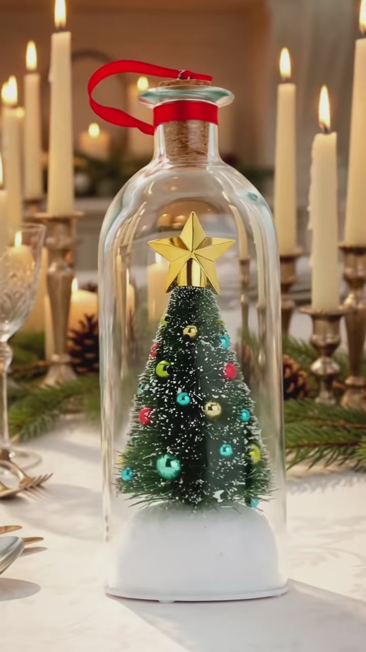 Record-a-Message Christmas Tree in a Bottle – Voice Keepsake Ornament