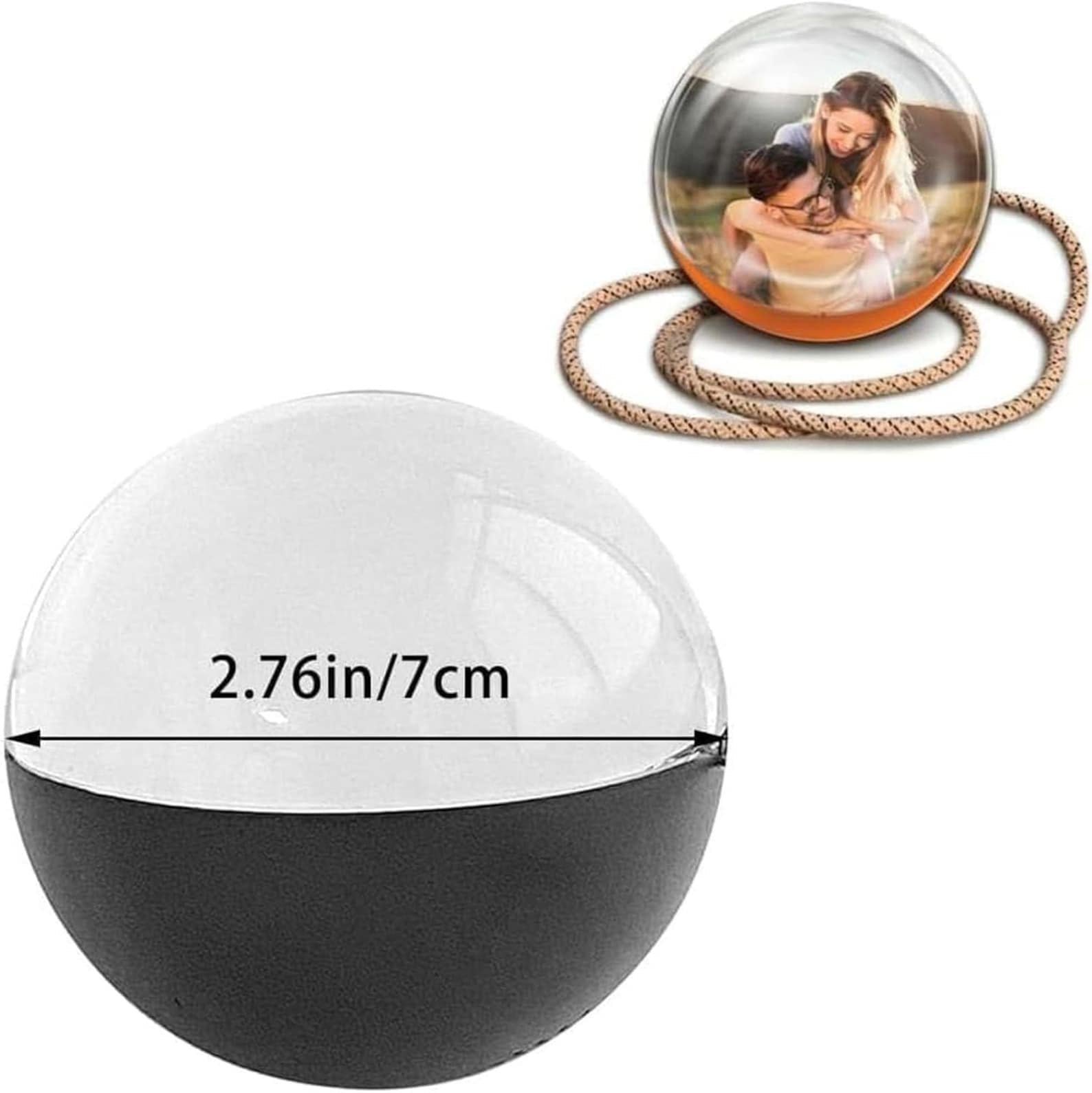 Video globe size 2.76 inches or 7 cm diameter