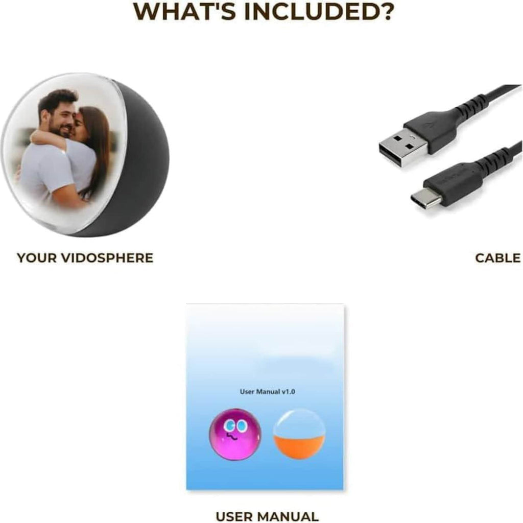 What is included: video globe, cable, base and user manual